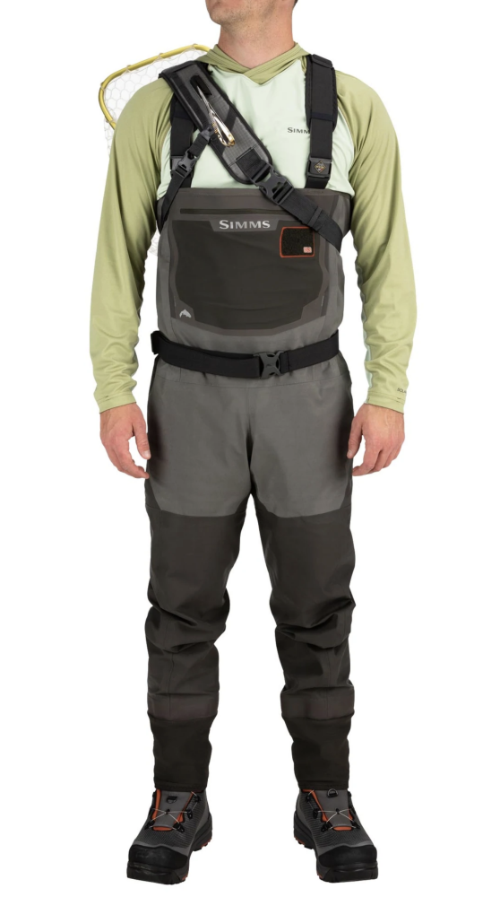Simms Dry Creek Z Sling Pack, water-resistant fishing pack with submersible zippers.